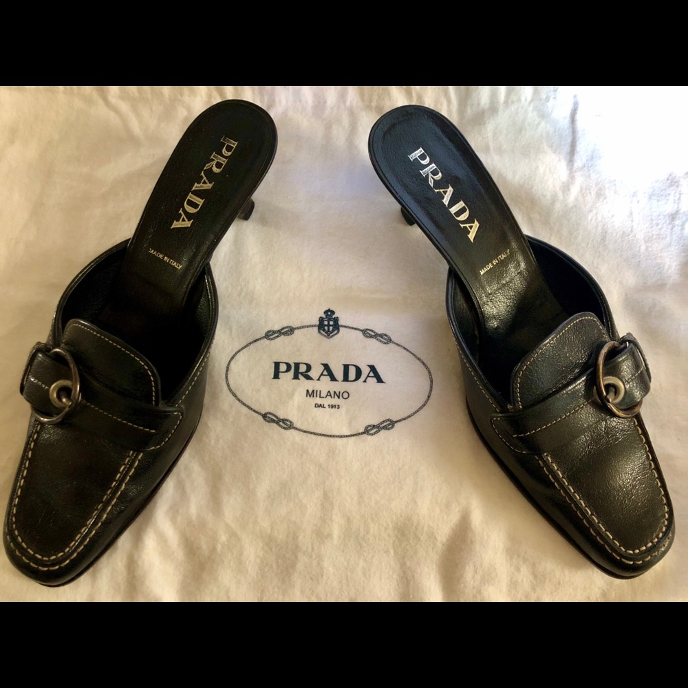Prada Authentic Black Mules